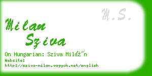 milan sziva business card